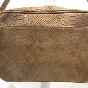 Chico's Taupe Snakeskin Print Vinyl Shoulder Purse